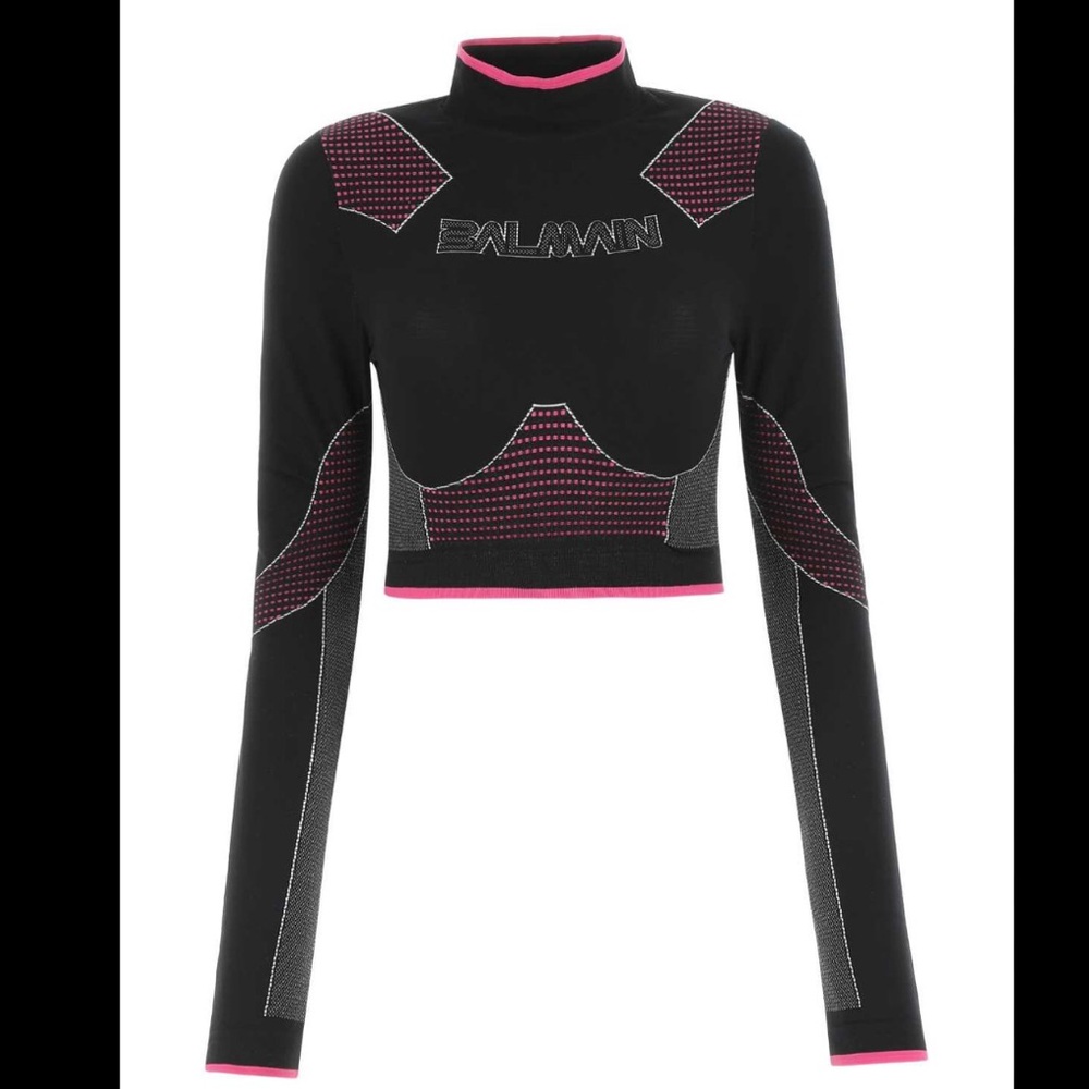 Balmain Black and Pink Women's Top